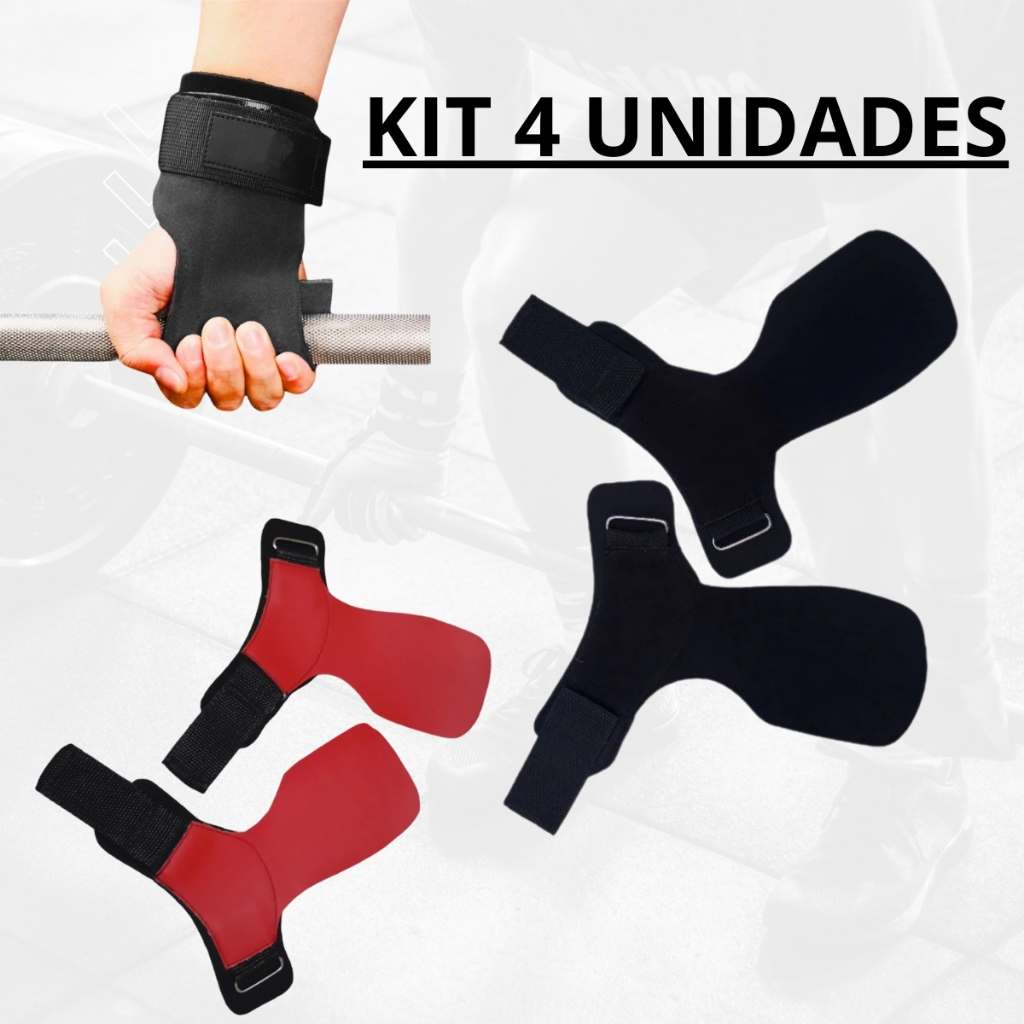 𝗞𝗶𝘁 𝟰 𝗨𝗡𝗜𝗗𝗔𝗗𝗘𝗦 Luva Hand Grip 𝗖𝗼𝘂𝗿𝗼 𝟭𝟬𝟬% 𝗟𝗲𝗴𝗶𝘁𝗶𝗺𝗼 Crossfit e Academia