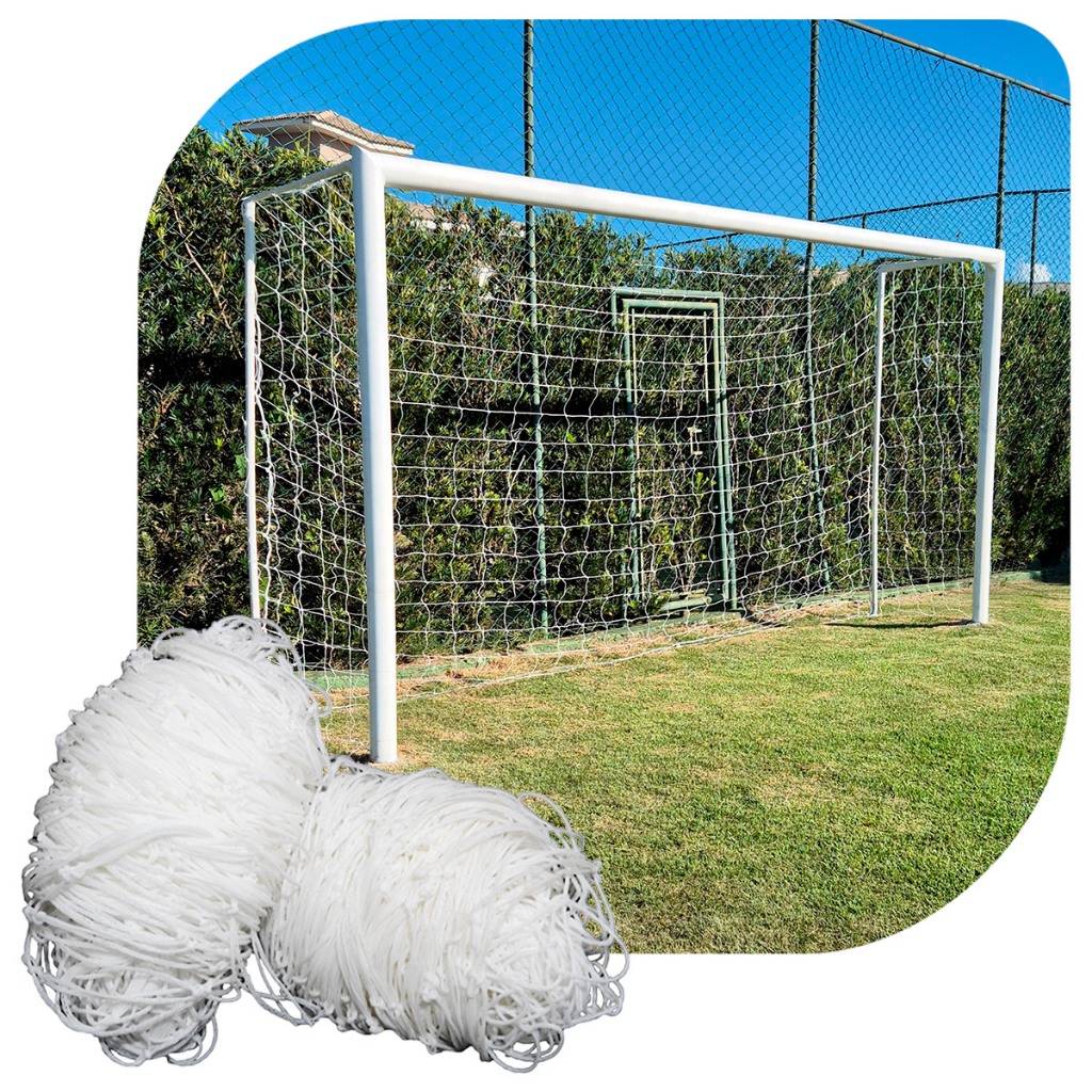 Par de Rede para Trave de Gol Society Suiço 4mts Fio 2 Caixote Nylon