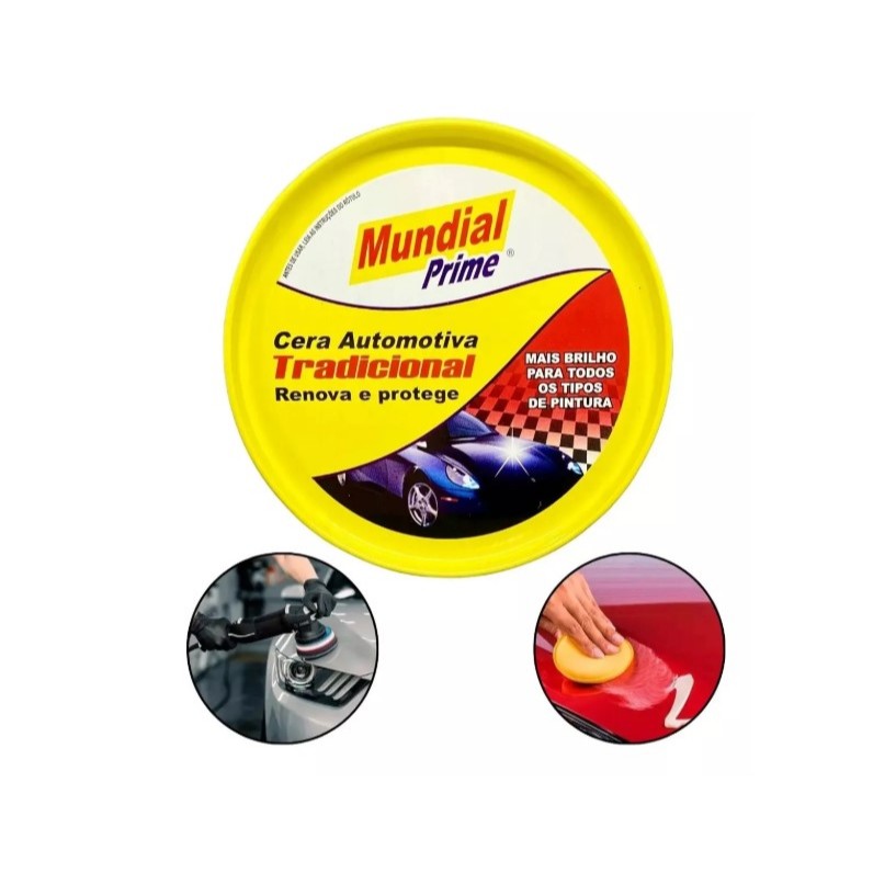 Cera Limpadora Prime Com Silicone Automotiva Mundial 200g Renova e Protege Brilho Intenso Ideal Para Polir em Oferta na Shopee
