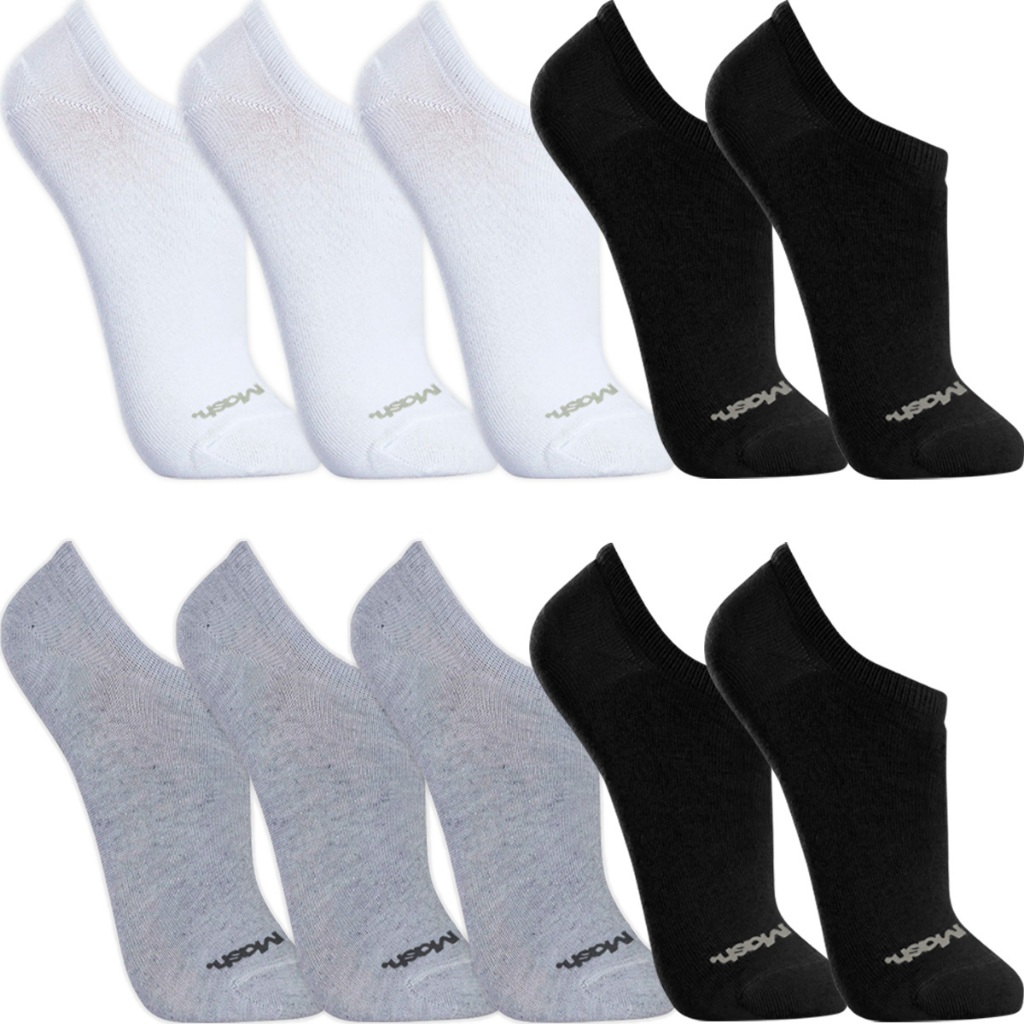 Kit 10 Pares Meias Mash Cano Curto Baixo Meia Soquete Sport Algodão Masculina Feminina Aca...