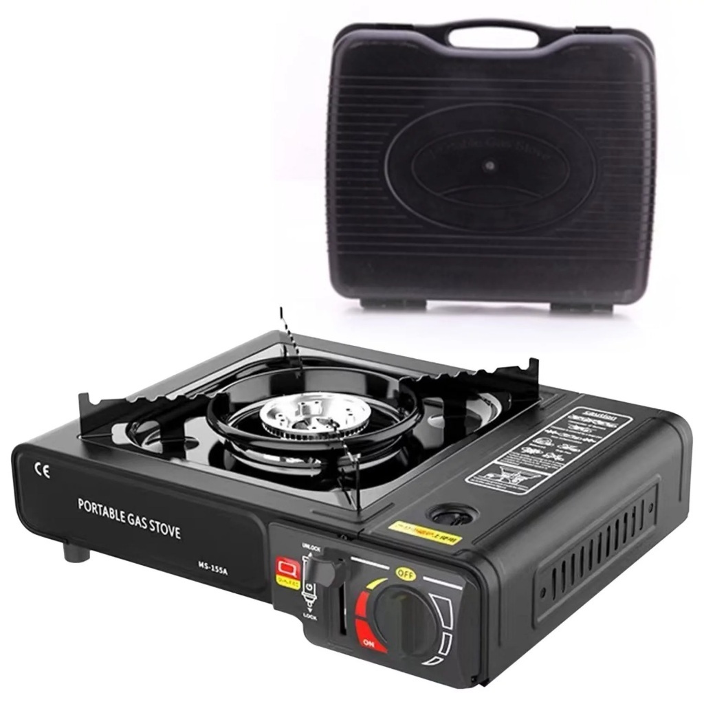 Fogareiro Fogão A Gás Portátil Multiuso Com Maleta Para Transporte Acampamento Pesca