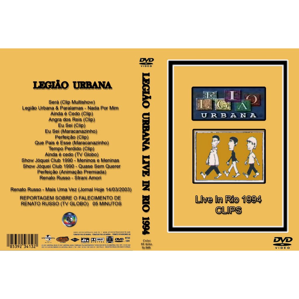 Dvd Legião Urbana - Live In Rio  Metropolitan 1994