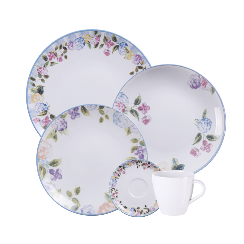 Aparelho de Jantar e Chá Porcelana 40 Peças Tramontina Pratos e Xícaras em Oferta na Shopee