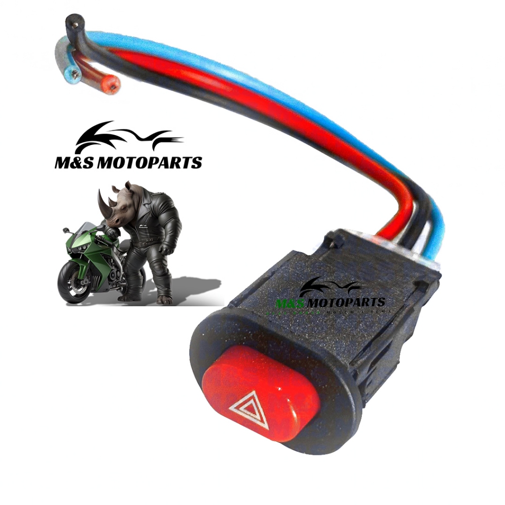 Botão do Pisca Alerta Universal - Interruptor Moto Liga / Desliga