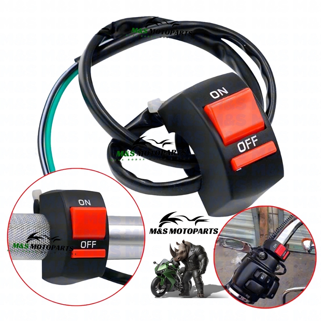 Botão Interruptor ON/OFF Farol Auxiliar/Milha Moto Novo Liga