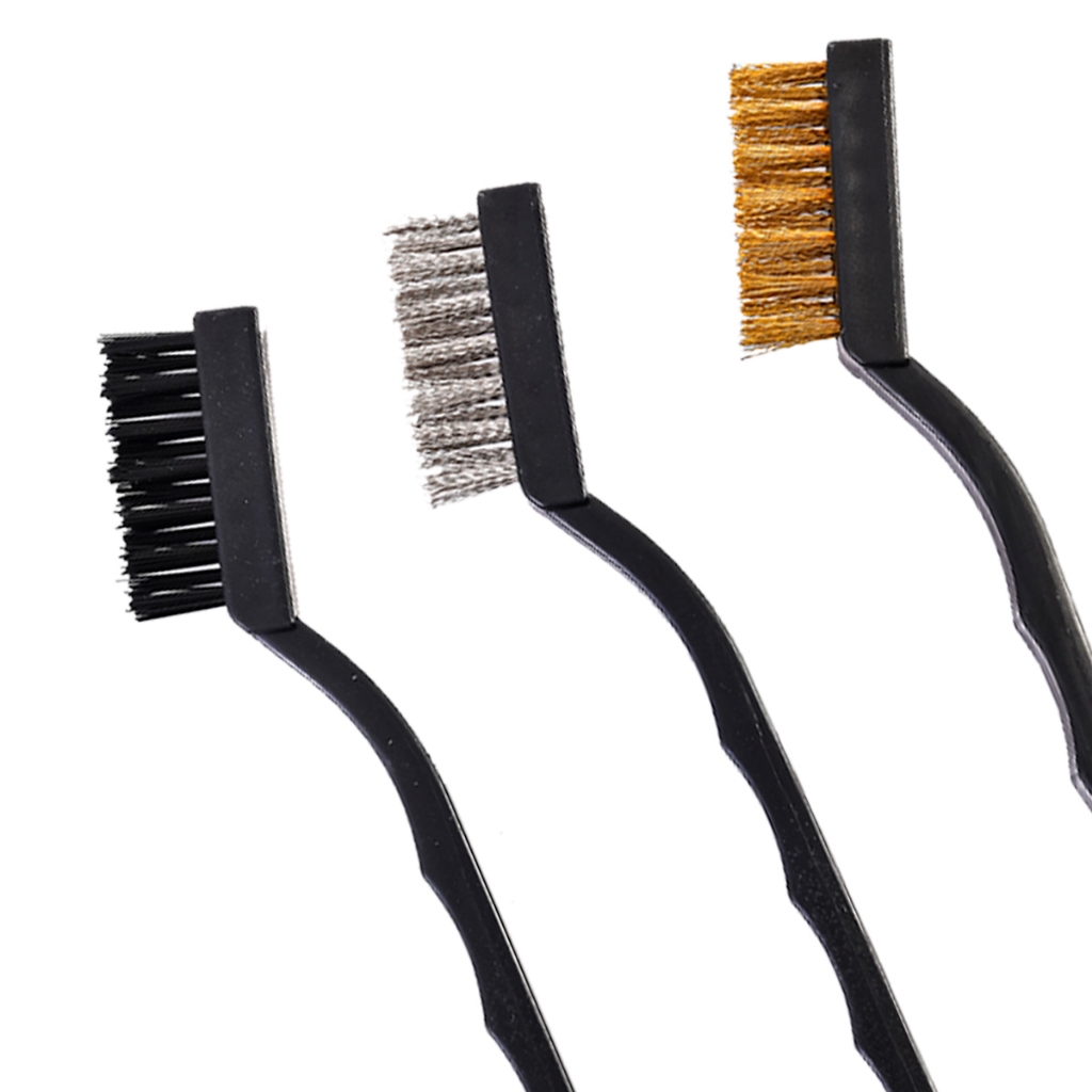 Kit 3 Escovas Multiuso com Cerdas de Nylon, Inox e Latão – Limpeza Profissional