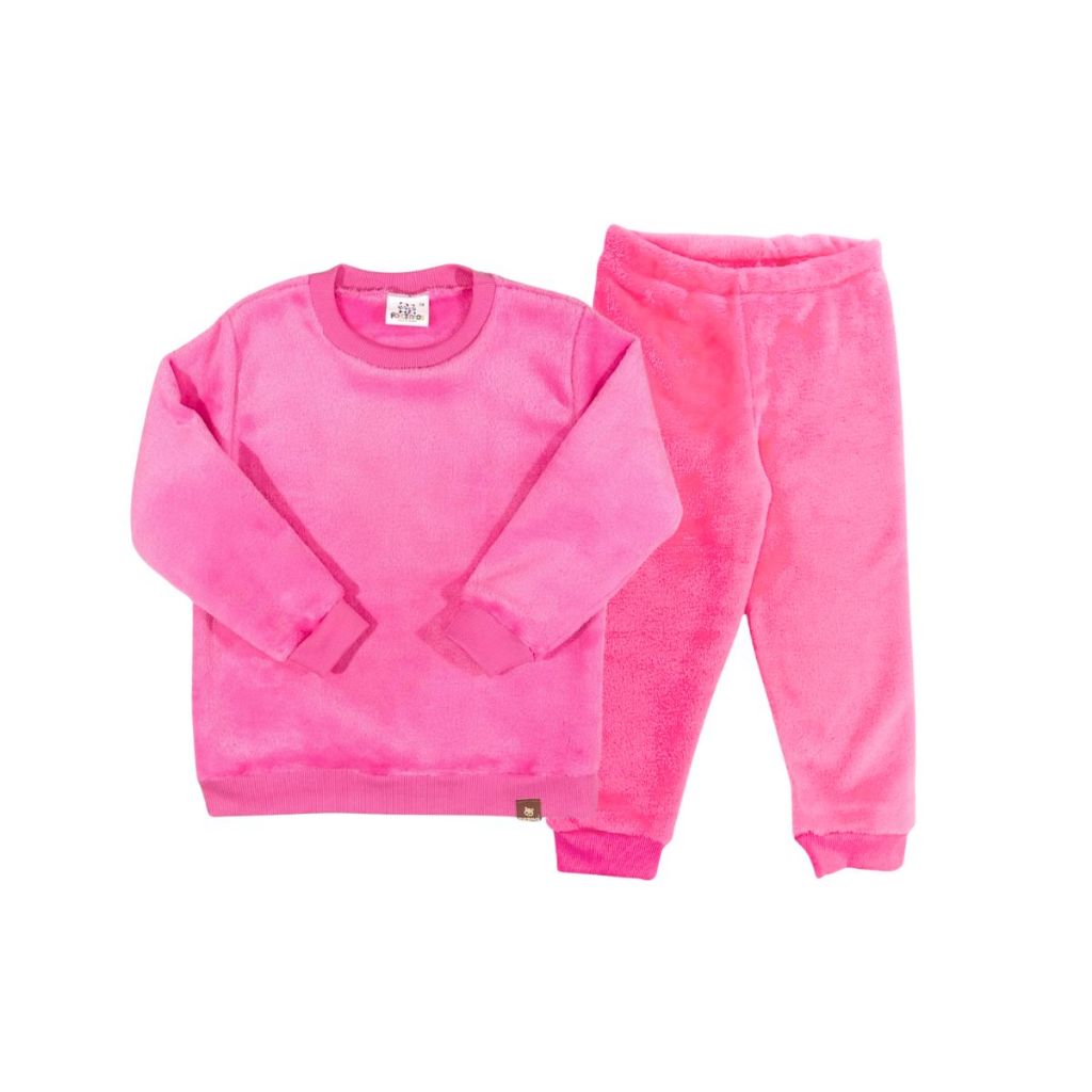 Conjunto Blusão + Calça Fleece Agasalho Casaco Peluciado Infantil Juvenil Quentinho