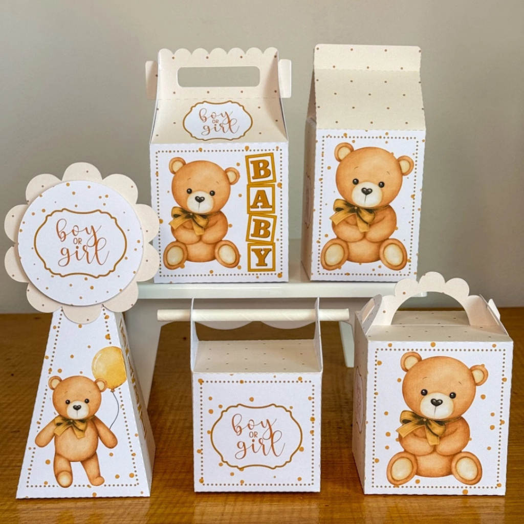 KIT FESTA cha revelaçao neutro Personalizado pegue e Monte Lembrancinhas - Aniversário - Caixinha Personalizadas