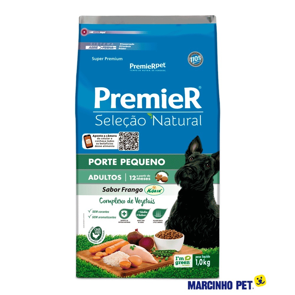 Ração Premier Seleção Natural Cães Adultos Raças Pequenas 1Kg Sabor Frango Alimento Super Premium em Oferta na Shopee