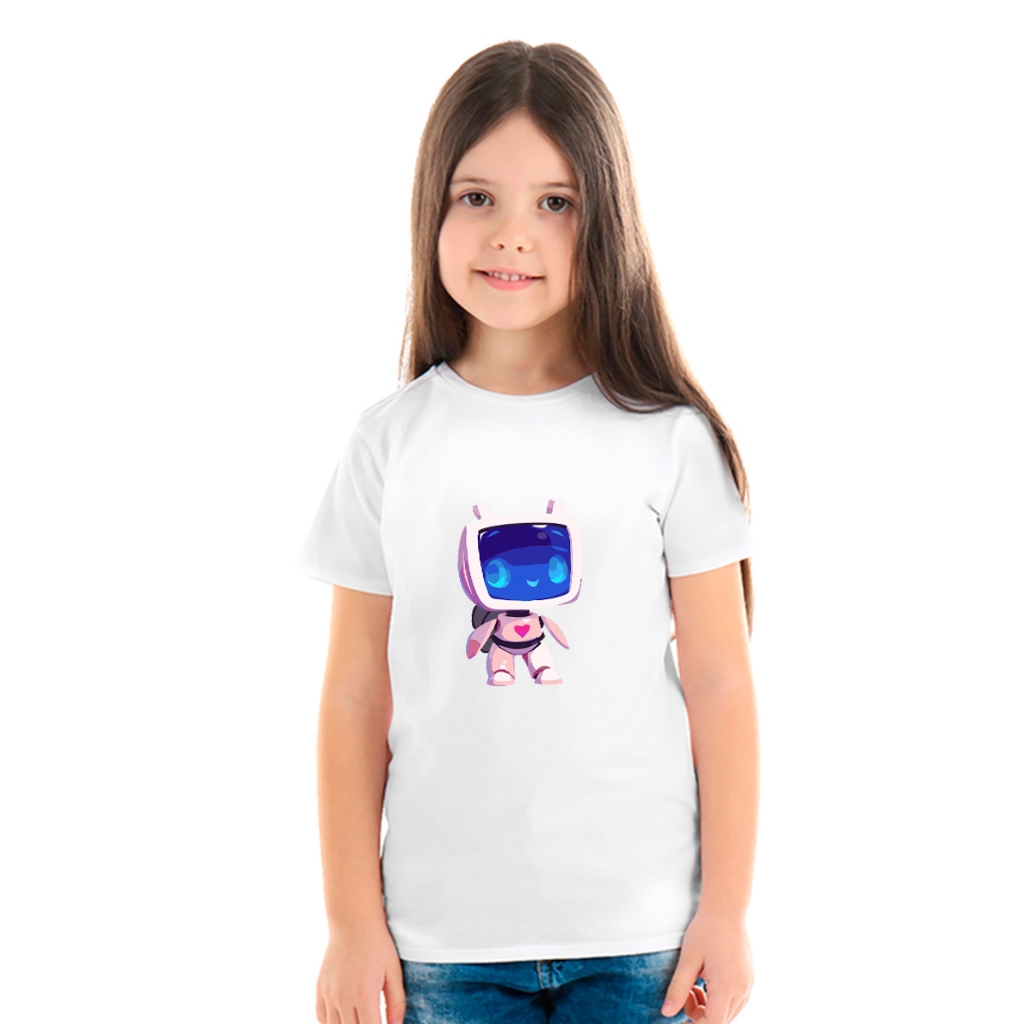 Camiseta Feminina Kids Estampa Robótica Moda Infantil Confortável: Looks para Brincar e Se Divertir