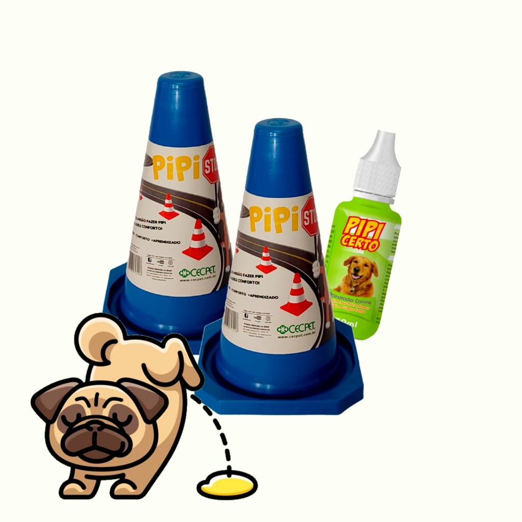 2 Postinho Cone Educador Sanitário Cães Para Pet Xixi Pet + Atrativo canino Pipi No Lugar Certo Facil Adestramento