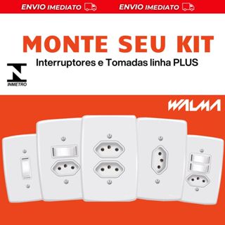 Tomadas 10A/20A Interruptores Paralela Simples Placa Cega linha PLUS Walma em Oferta na Shopee