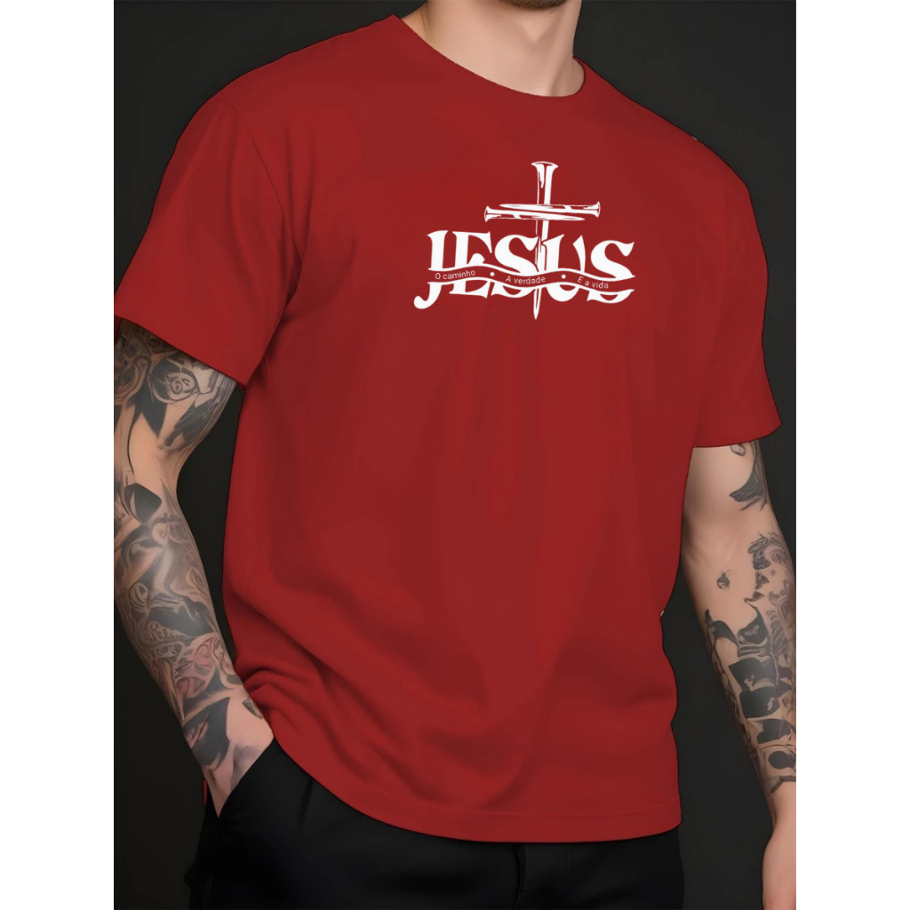 Camiseta Basica Moda Casual Camisa T- Shirts Evangelica Jesus Estampada Tecido Premium