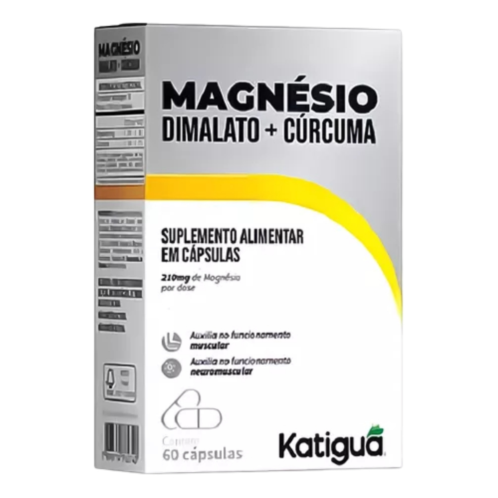 Magnésio Dimalato e Cúrcuma 60 Cápsulas - Katiguá em Oferta na Shopee