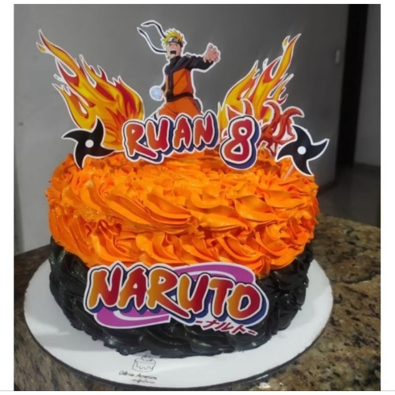Topo Topper de bolo Personalizado Festa Aniversario Naruto Shippuuden Ninja Naruto