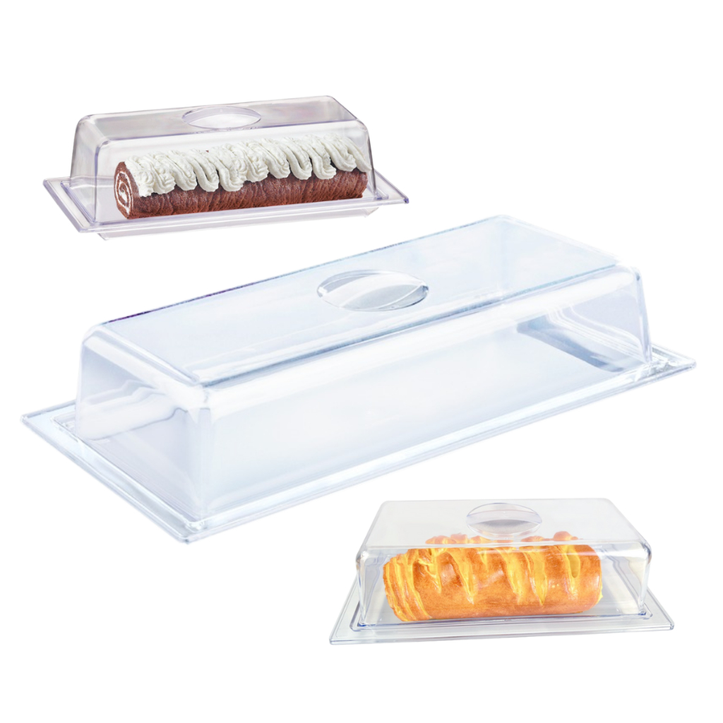 Porta Pães Salgados Doces Acrílico Retangular Transparente Protetor De Alimento em Oferta na Shopee