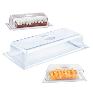 Porta Pães Salgados Doces Acrílico Retangular Transparente Protetor De Alimento em Oferta na Shopee
