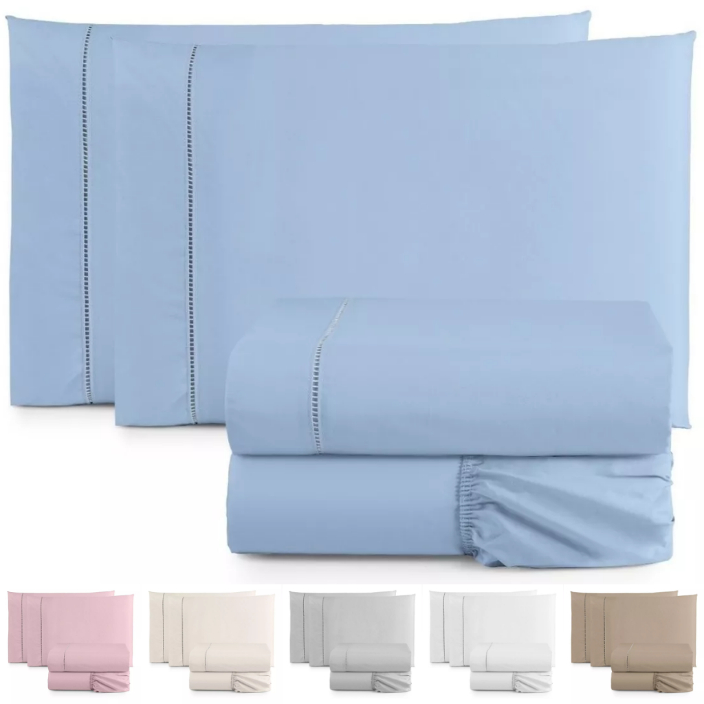 Jogo de Cama Casal 4 Peças Solteiro, Queen e King Percal 100% Algodão com Ponto Palito