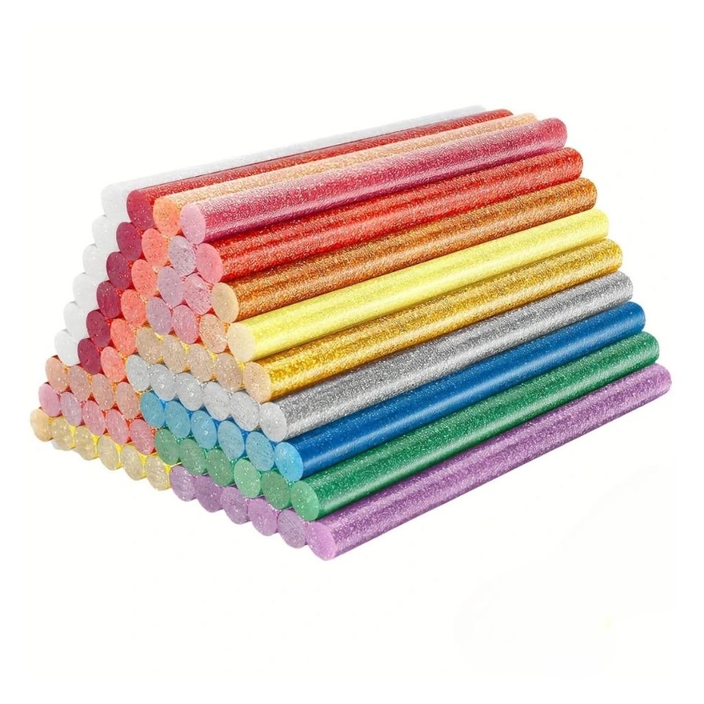 Bastão De Cola Quente Colorida Glitter Fino 4/6 Bastões Sortidos Decoração Escolar DIY Brilho em Oferta na Shopee