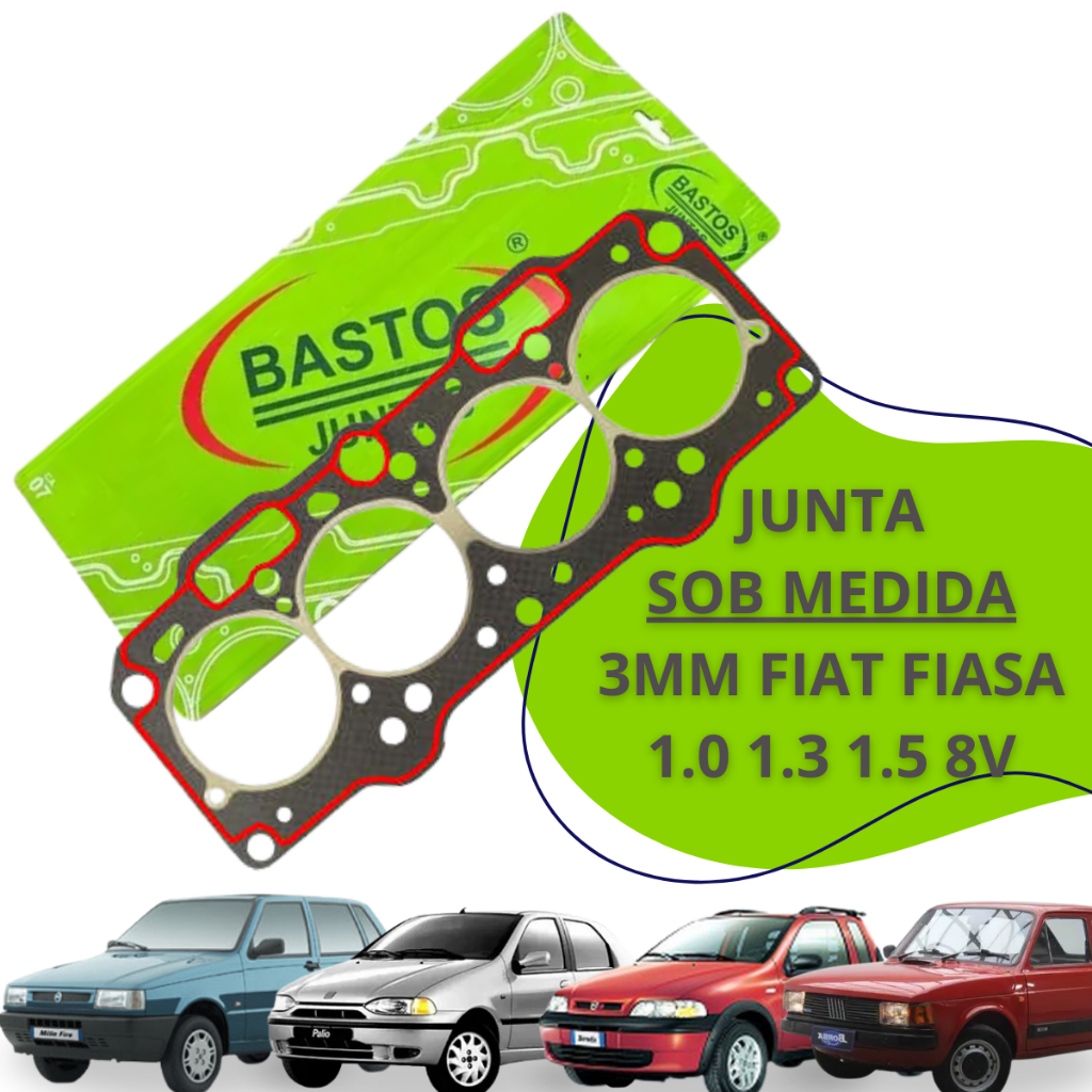 Junta Sob Medida Cabeçote ~3mm~ Fiat Fiasa 1.0 1.3 1.5 8v Uno Mille Fiorino Palio Siena Strada 1000 1300 1500 ~Bastos~ em Oferta na Shopee