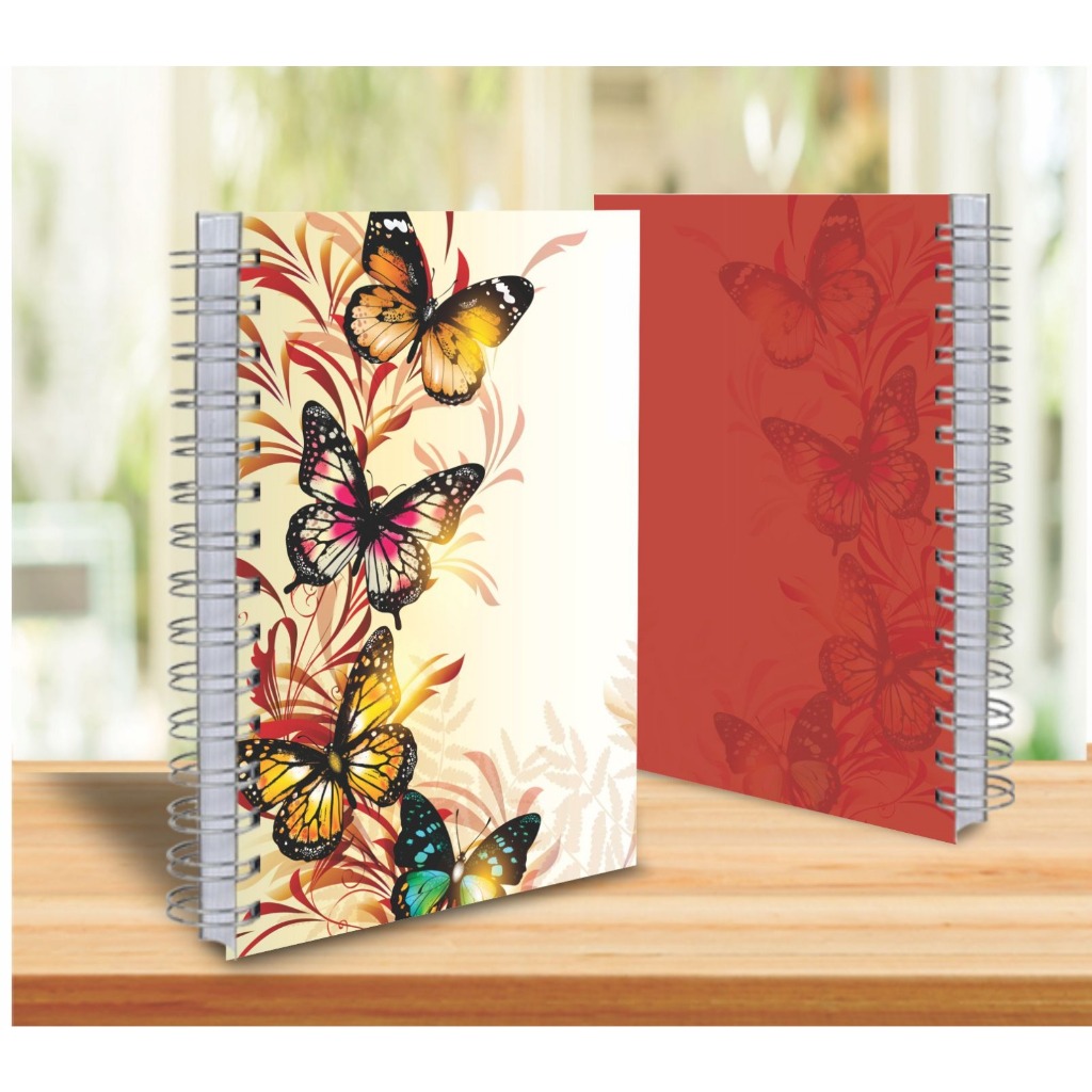 Caderno Borboleta A5 100fls 15x21cm c/Iniciais + Calendários (Tamanho Pequeno)NÃO Personalizamos c/nome