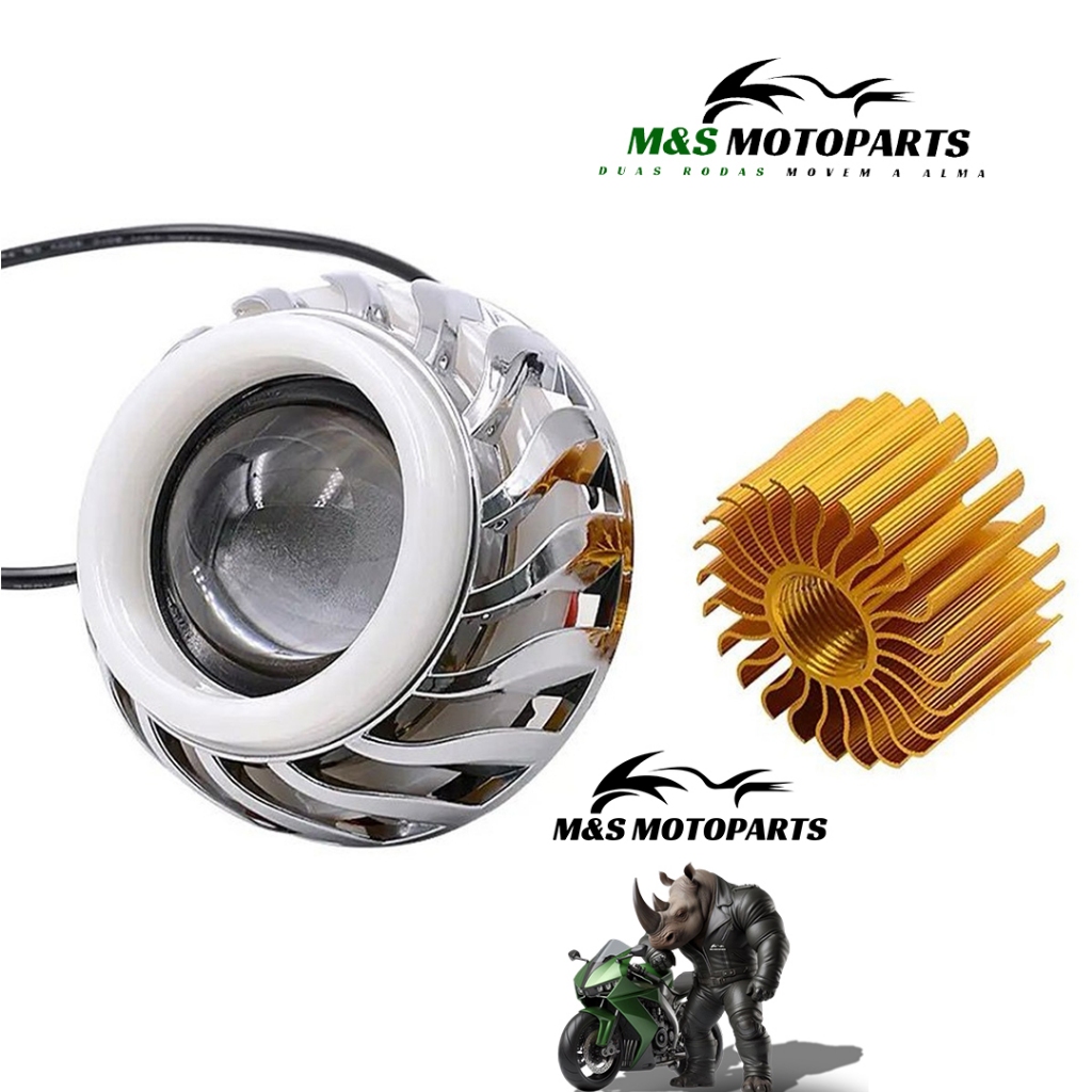 Farol Projetor Duplo Angel Eyes Anel Olho Anjo carros e Motos