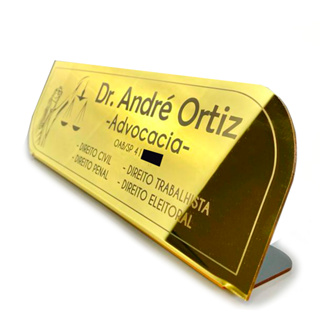 Placa Identificação Mesa Personalizada 1unid Luxo Acrilico Espelhado Logo Escritorio recepção em Oferta na Shopee