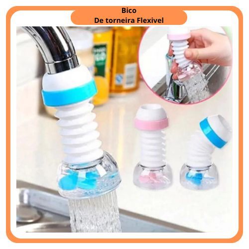 Kit 3 ou 5 Bico de torneira Chuveirinho Flexivel Extensor adaptador arejador articulador 360Grau de Torneira de Pia