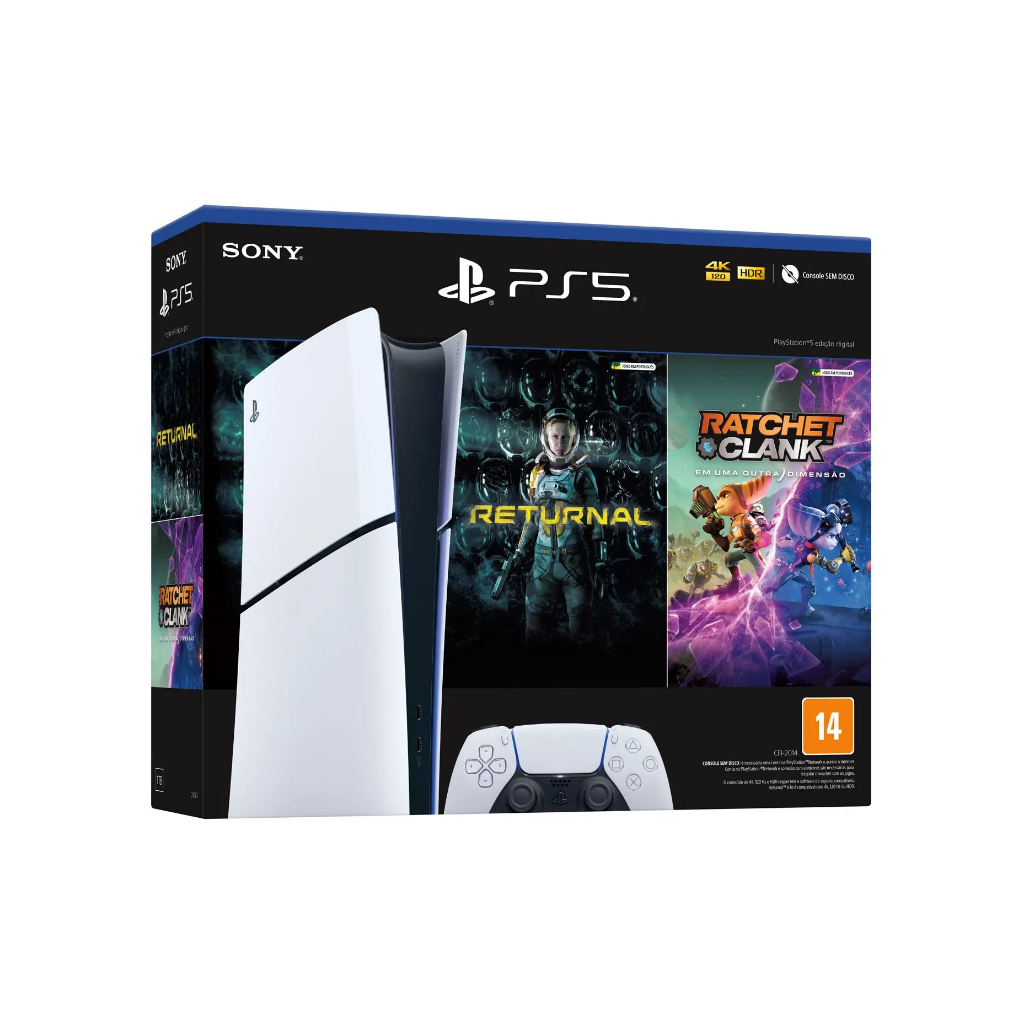 Console PlayStation 5 Slim Edição Digital com 2 Jogos - PS5 - Gaming & Consoles