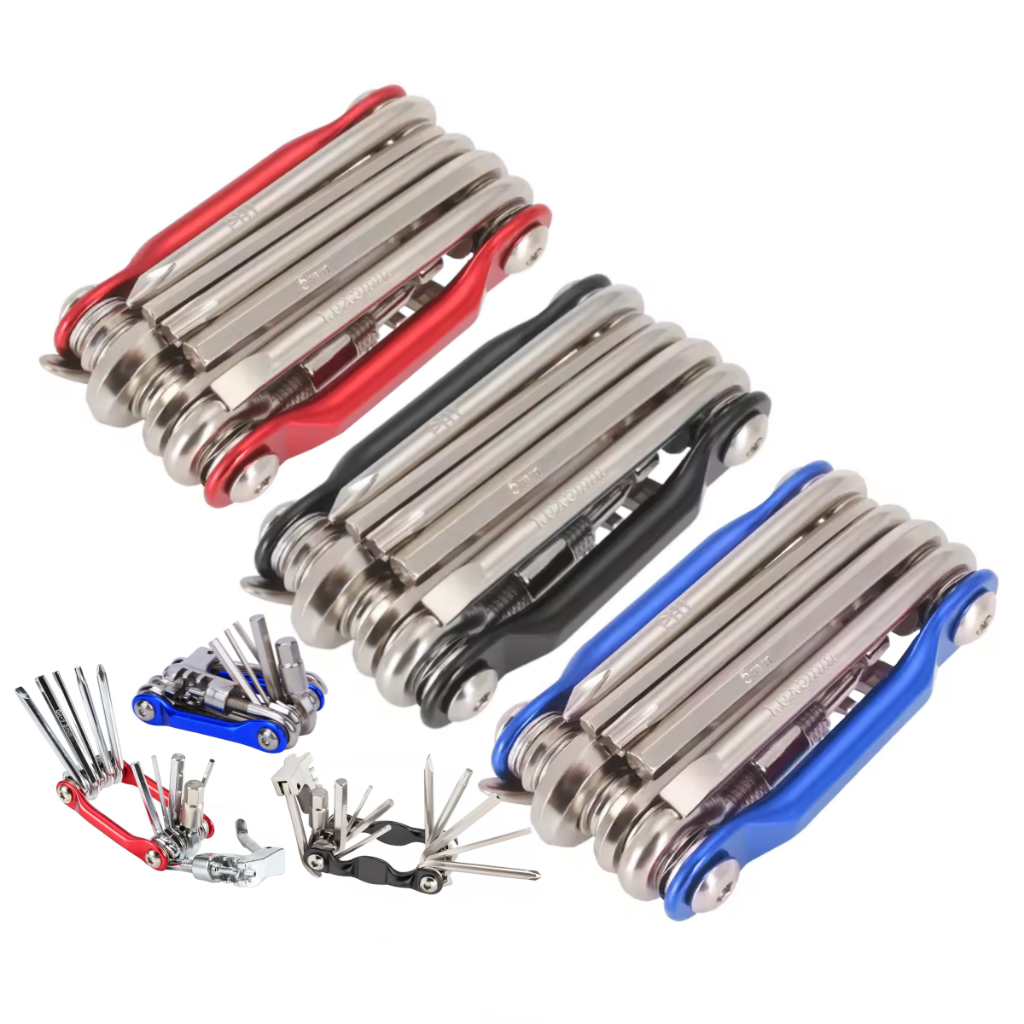 Kit Chave Ferramenta Canivete Multifunções Reparo Manutenção 12 Funções Multichaves Bicicleta Mtb