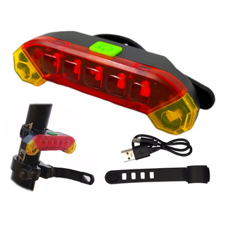 Lanterna Farol Traseira Sinalização Aviso Luz LED Vermelha/Amarelo 4 Modos De Luz USB Bike Bicicleta Mtb Speed Segurança