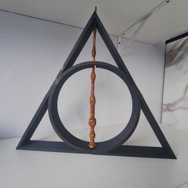 Decoração de mesa das Relíquias da morte do Harry Potter com varinha retirável
