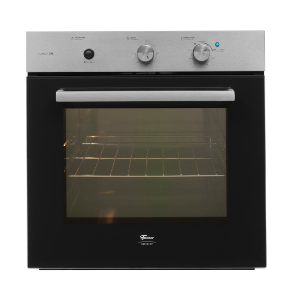FORNO A GÁS DE EMBUTIR FISCHER INFINITY 78L COM GRILL INOX - Home Appliances