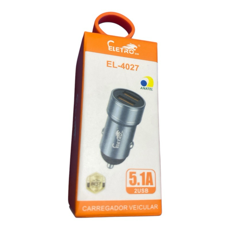 Carregador Veicular Com 2 Portas USB 5.1A