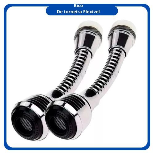 Kit 2 Torneira Bico Extensor Adaptador flexível De Pia Articulável que gira 360 Grau Chuveirinho Envio Imediato