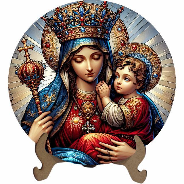 Mandala Nossa Senhora Auxiliadora - Arte Estilo Vitral