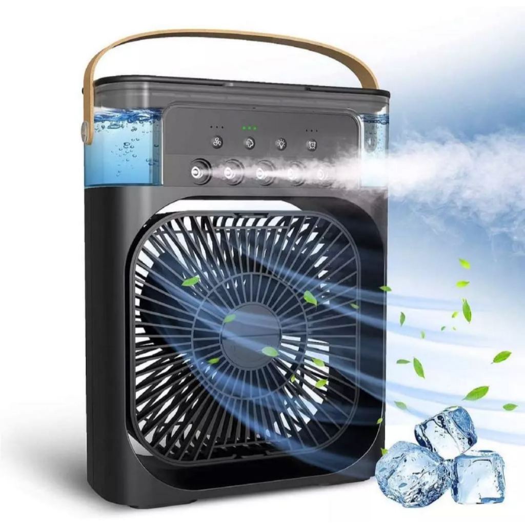 Refrigerador De Ar Ventilador Umidificador Portátil Com Led Reservatório De Água Led TIPO C USB