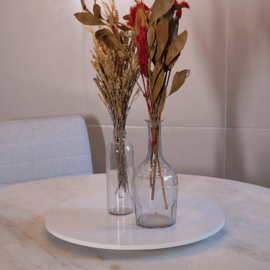 Centro de mesa giratório utilidade de cozinha para servir na mesa 50 cm - Off White