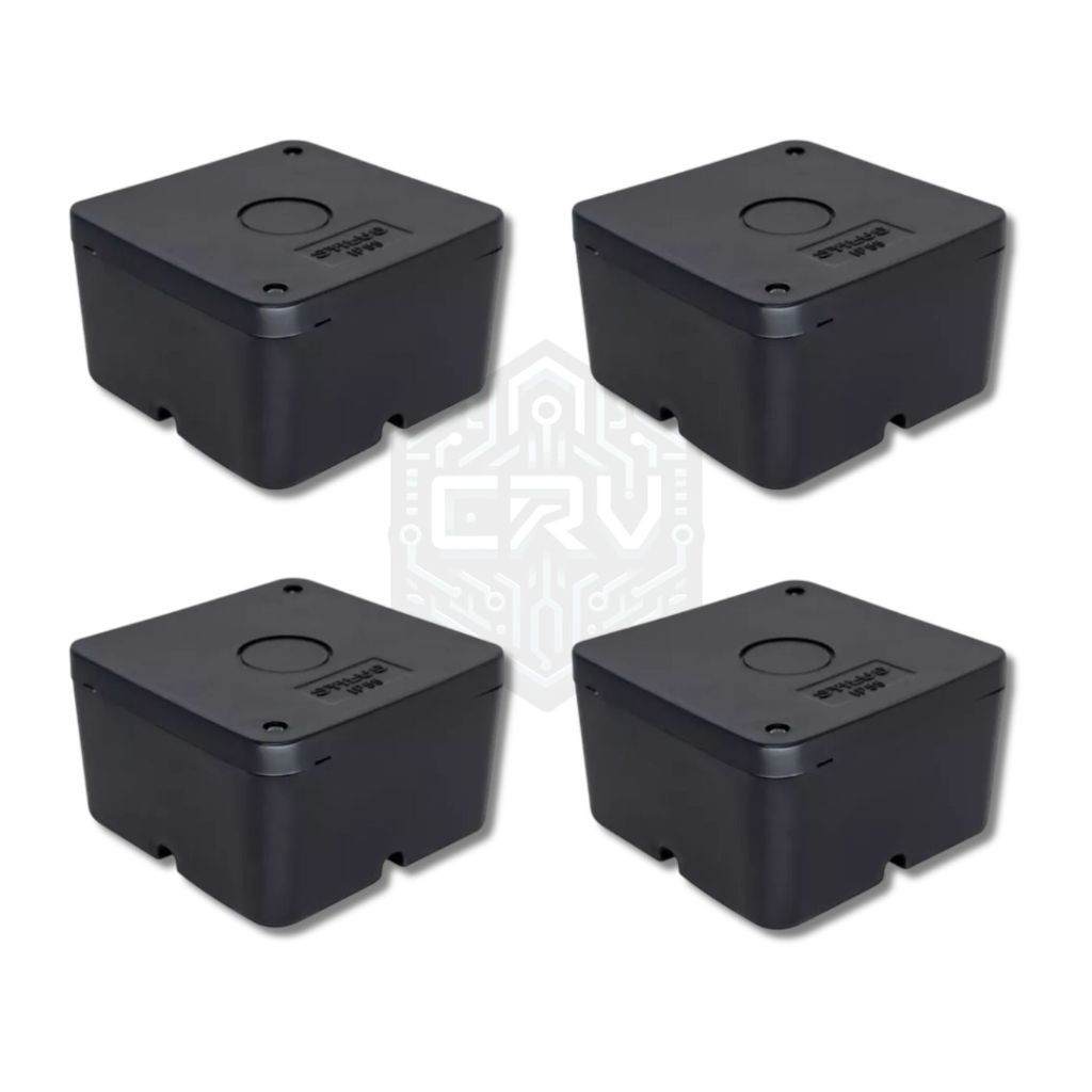 KIT 4 Caixa Plástica Organizadora de Proteção Câmera Parafuso C/ Vedação Stilus IP55 Preto