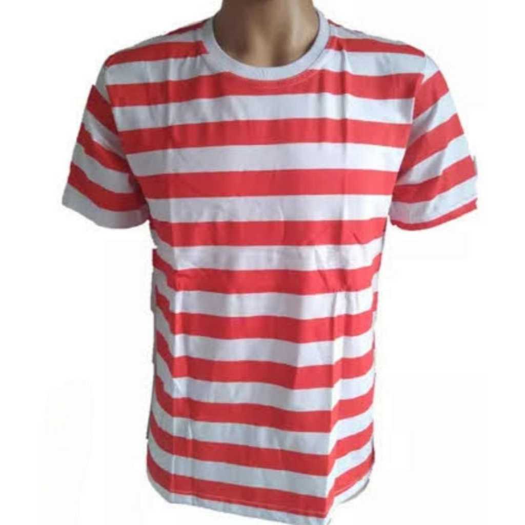 Camisa Listrada Malandro Vermelho e Branco