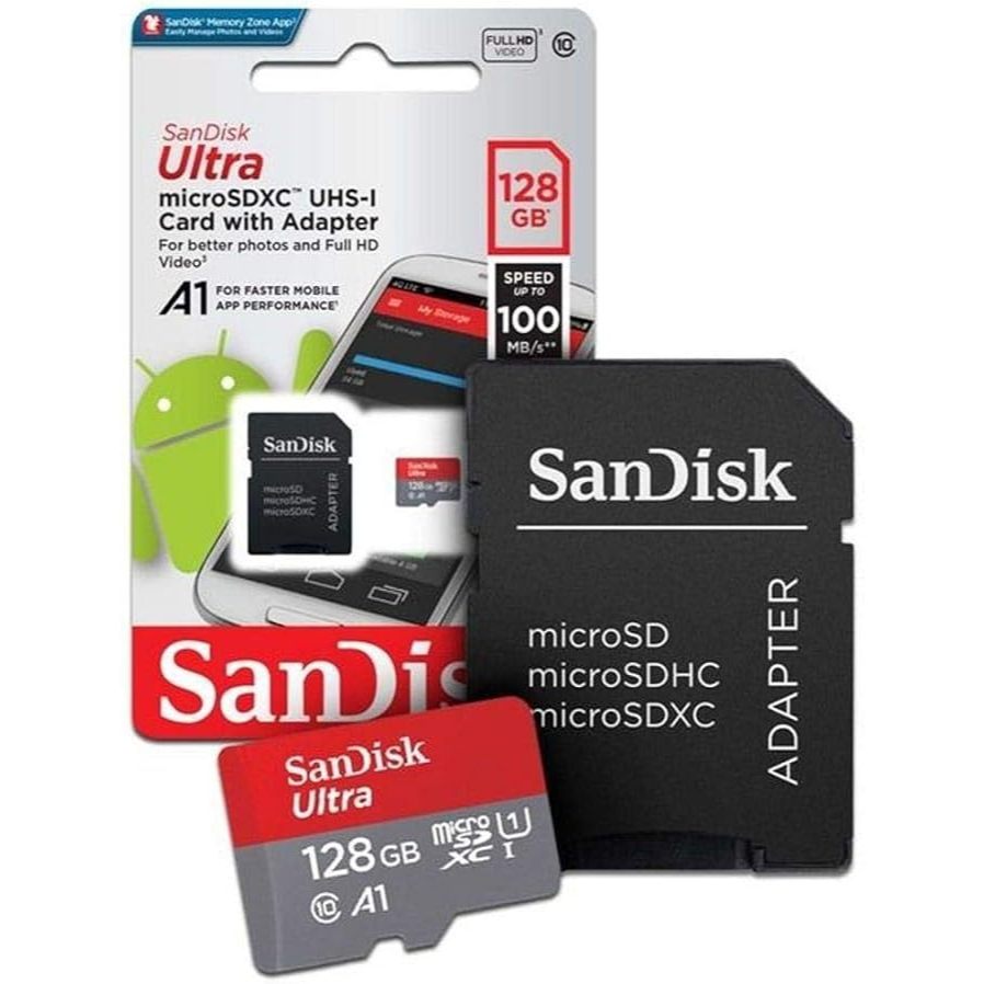 Cartão de Memória SanDisk MicroSD 16GB 32GB 64GB 128GB Classe 10 Ultra + Adaptador Original P/ Celular Câmera Notebook