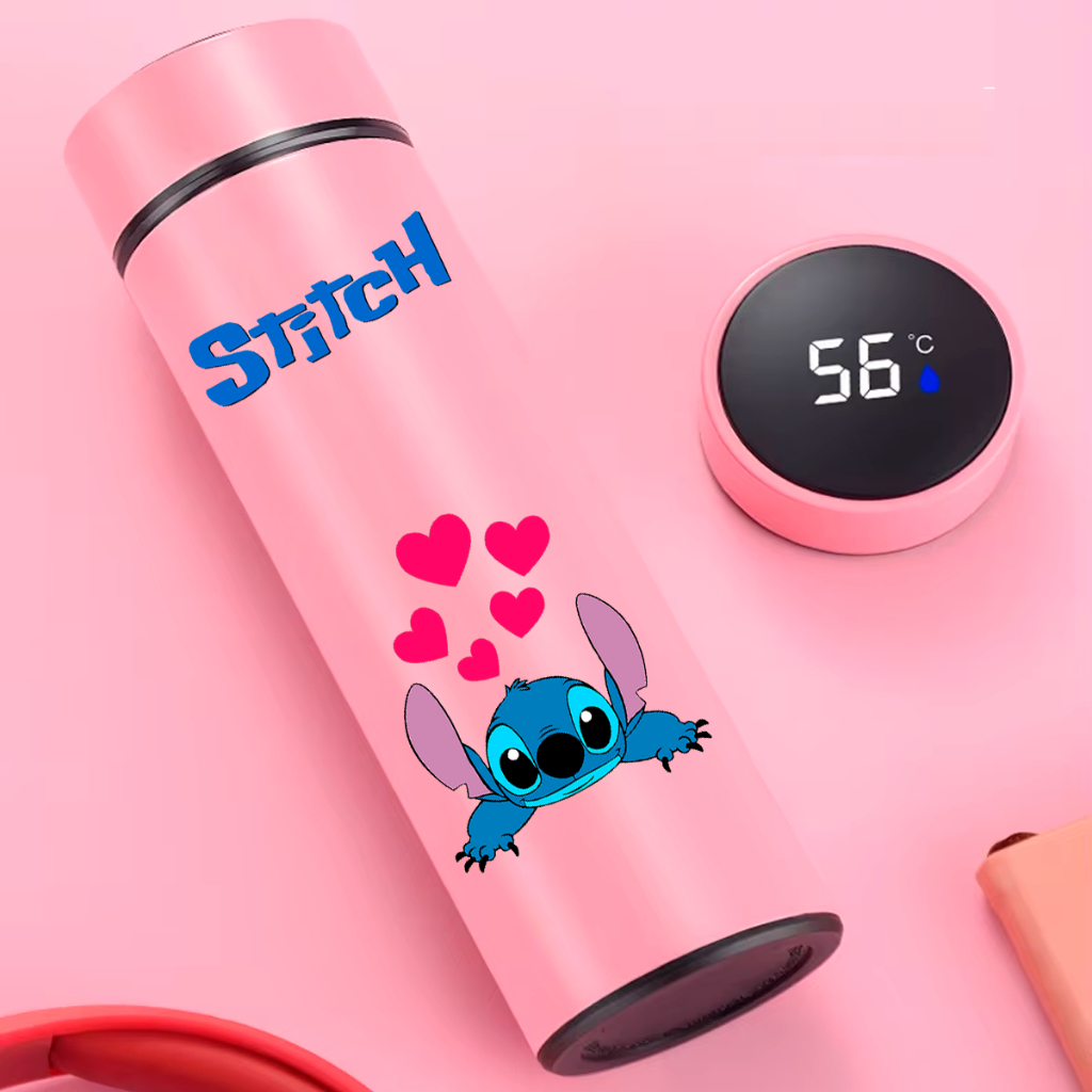 Garrafa Termica Coleção Lilo Stitch 500Ml Com Termometro