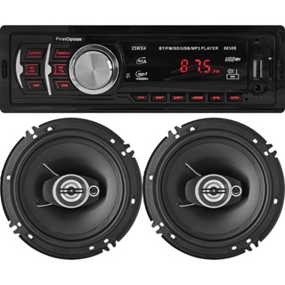Kit Rádio MP3 Automotivo + 2 Alto-Falantes de 6 Polegadas USB Bluetooth USB Leitor de Cartão SD em Oferta na Shopee