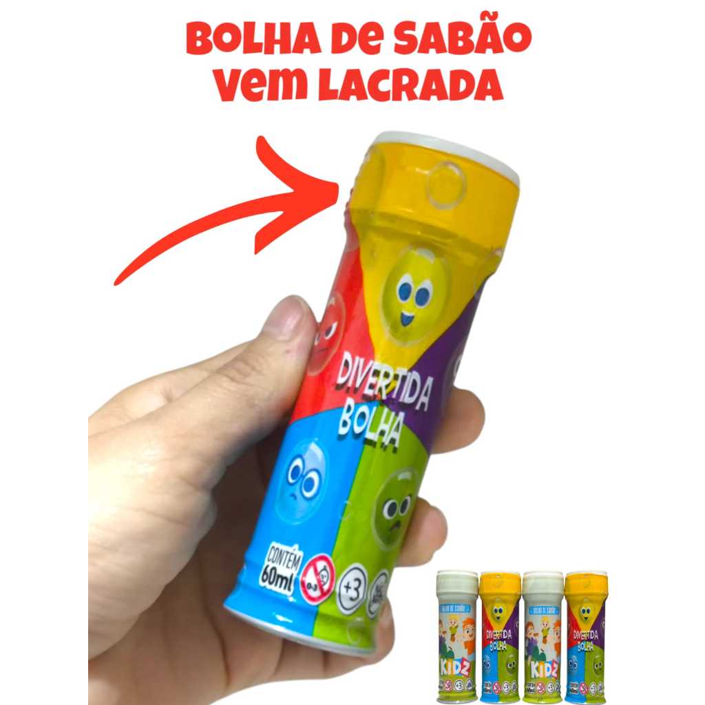 Detalhes do 30 Cxs Giz De Cera Pequeno 5 Cores + 30 Bolha De Sabão + 30 Slime + 30 Gruda Lembrancinha P/ Criança