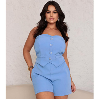 blusa e short conjuntos casual feminino em Oferta na Shopee