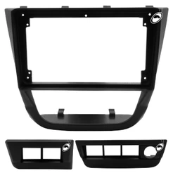 Moldura De Painel 2 Din 9" Polegadas Vw Gol Saveiro Voyage G5 Preto