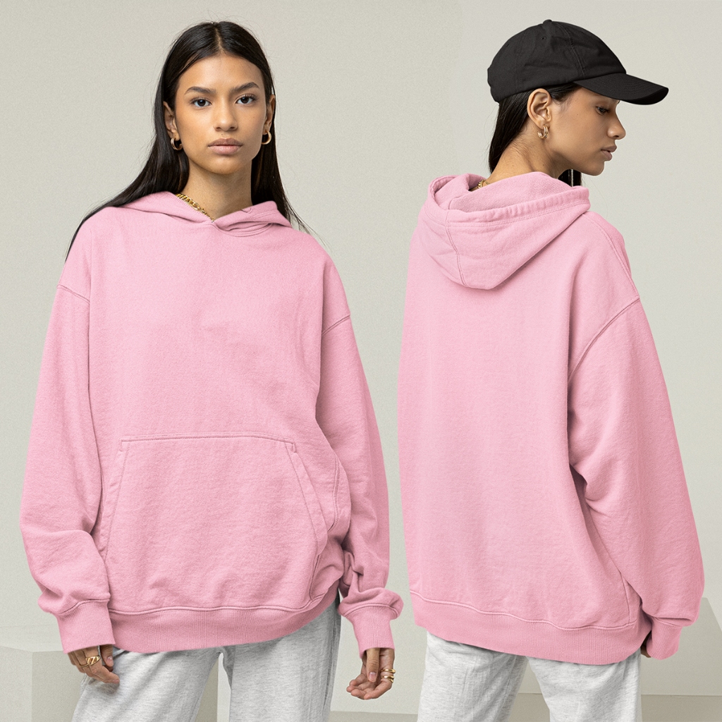 Blusa Moletom Feminino Básico Liso Casaco De Frio Canguru Bege Rosa Cinza Preto Branco Bordô