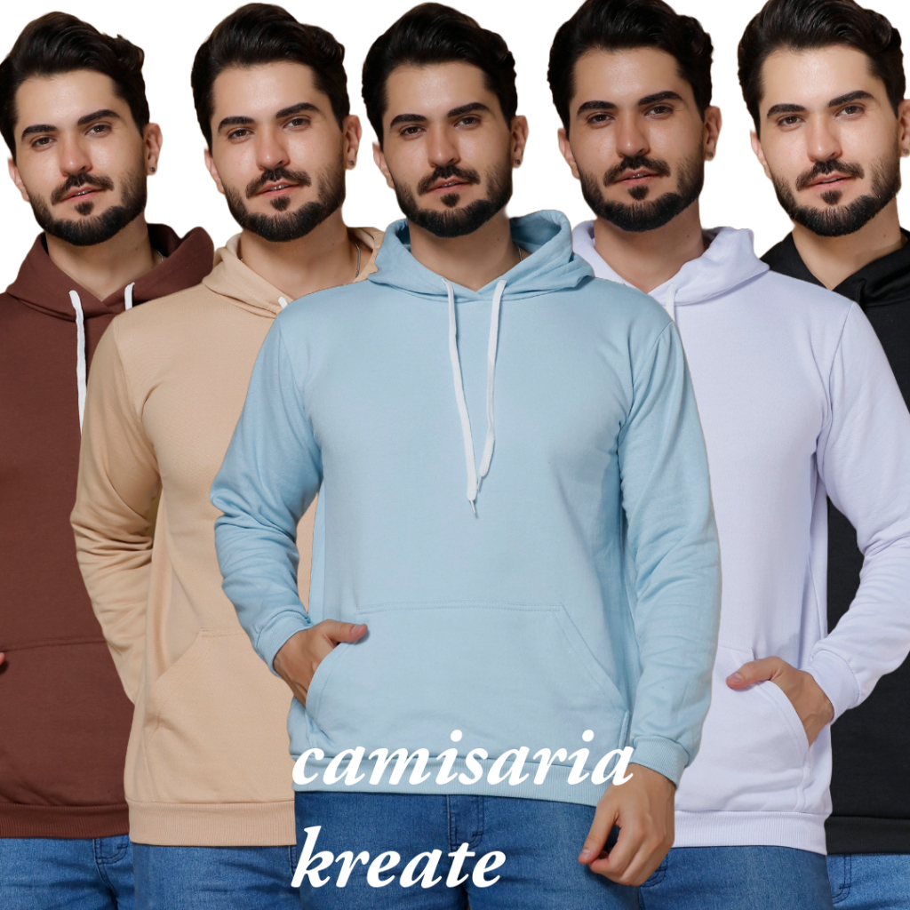 Moletom Unissex masculina canguru lisa em Oferta na Shopee