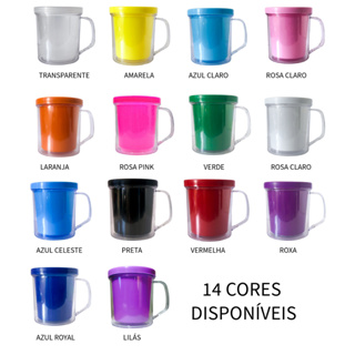 20 Canecas Acrílica Rosqueavel P/ Foto 14 Cores Disponíveis em Oferta na Shopee