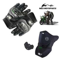 Kit Luva Com Proteção + Touca Ninja Balaclava Uv Proteção Moto Motoboy